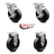 Service Caster 5 Inch Soft Rubber Swivel Top Plate Caster Set with 2 Brakes 2 Rigid SCC SCC-20S514-SRS-TLB-2-R-2 - alternate 4